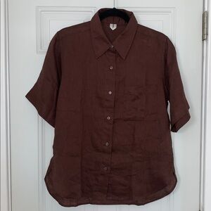 arket short sleeved linen shirt